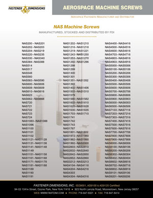 NAS Machine Screws